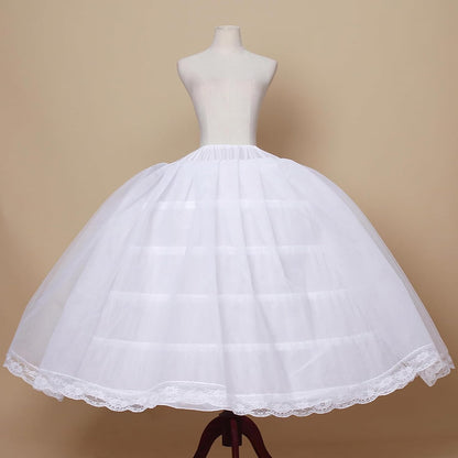 Fusta jupon YULUOSHA alba cu 6 inele si 2 straturi tulle pentru rochii