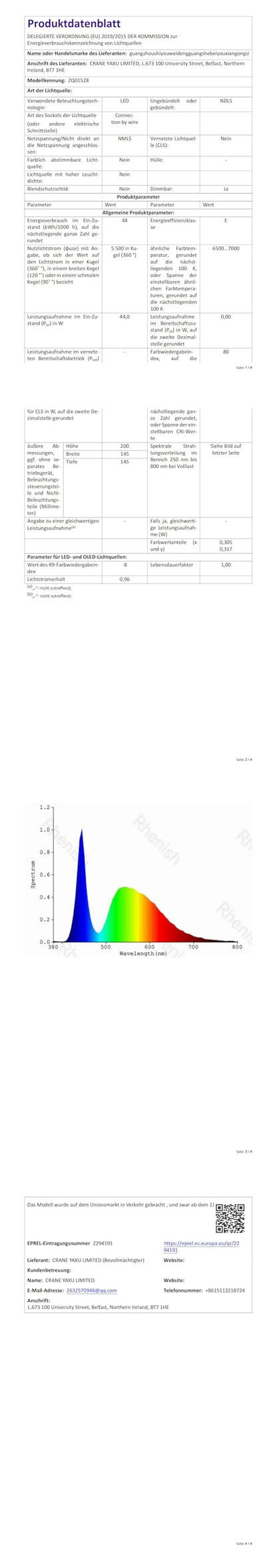 Spoturi LED Glowingstage 4 buc RGBWA-UV 18W control APP DMX