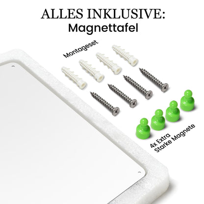 Panou magnetic Qiytecno 30x50 cm alb metalic pentru magneti
