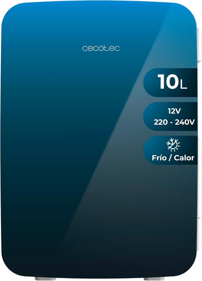Mini frigider Cecotec Bolero MiniCooling 10 L Bahamas, albastru, 12 V-220 V, pentru masina si rulota, cu racire si incalzire 7-65°C