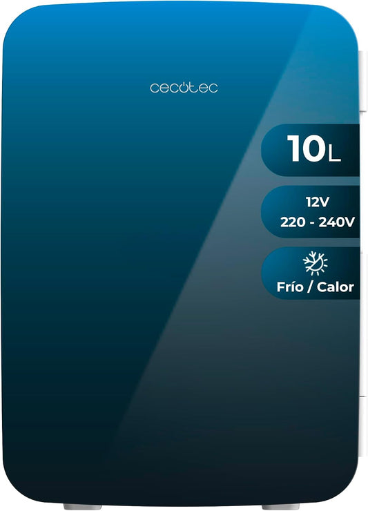 Mini frigider Cecotec Bolero MiniCooling 10 L Bahamas, albastru, 12 V-220 V, pentru masina si rulota, cu racire si incalzire 7-65°C