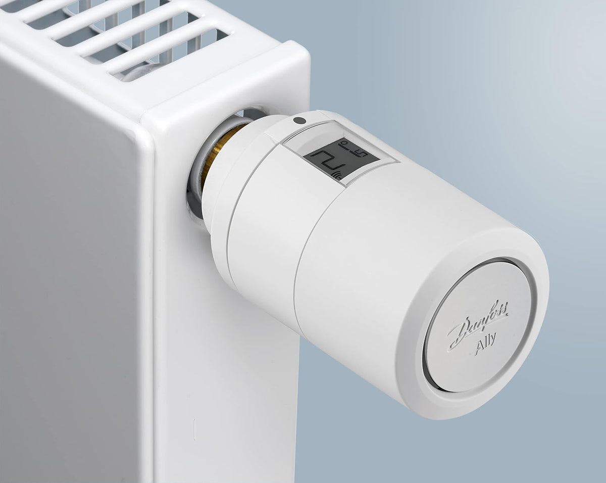 Termostat inteligent Danfoss Ally pentru calorifer, marimea universala (individual), adaptoare RAV, RA, RAVL, M30, 2.4 GHz