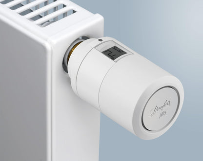 Termostat inteligent Danfoss Ally pentru calorifer, marimea universala (individual), adaptoare RAV, RA, RAVL, M30, 2.4 GHz