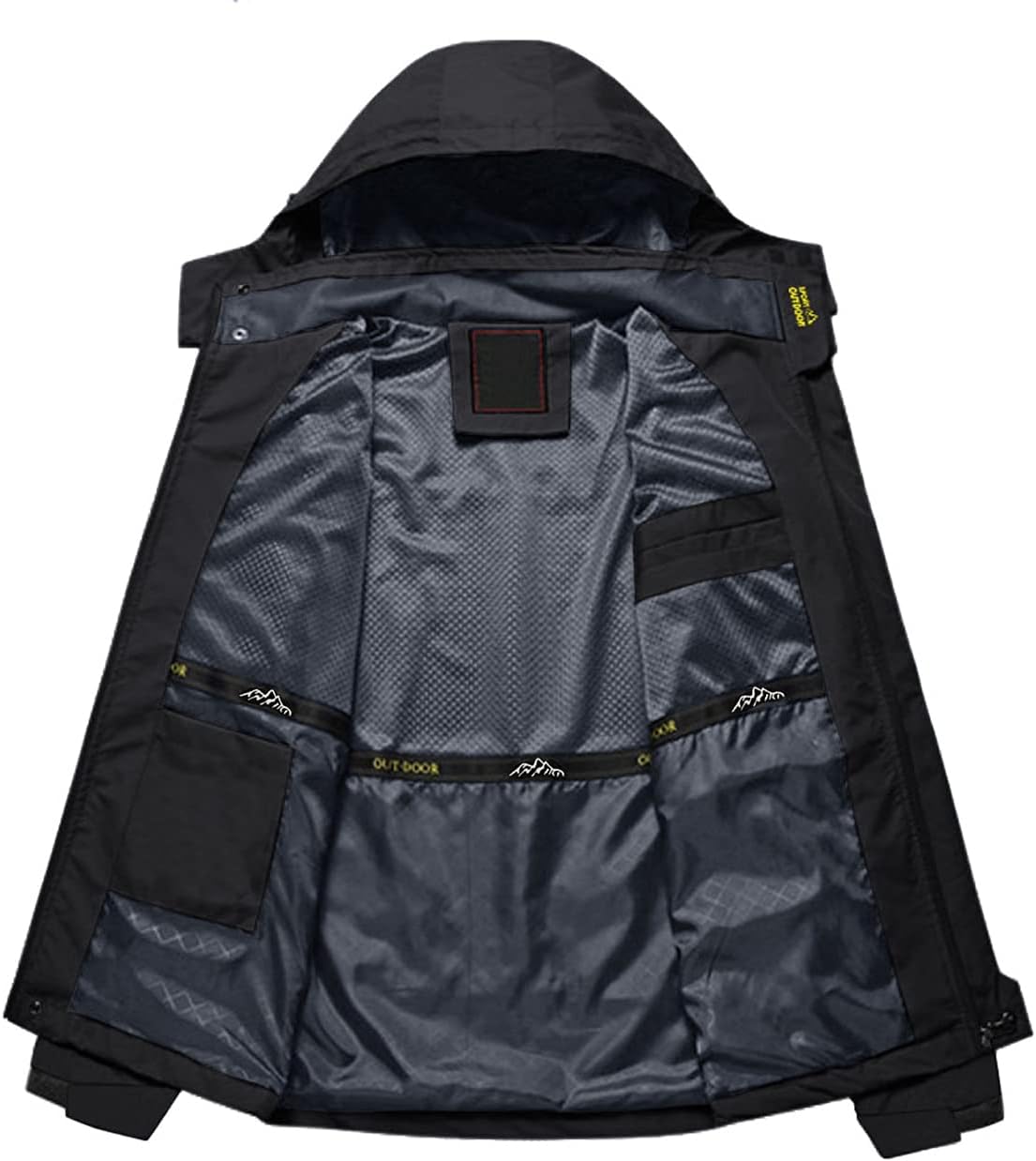 KEFITEVD Softshelljacke Herren Wasserabweisende Funktionsjacke mit Abnehmbarer Kapuze Leichte Outdoorjacke für Wandern Trekking