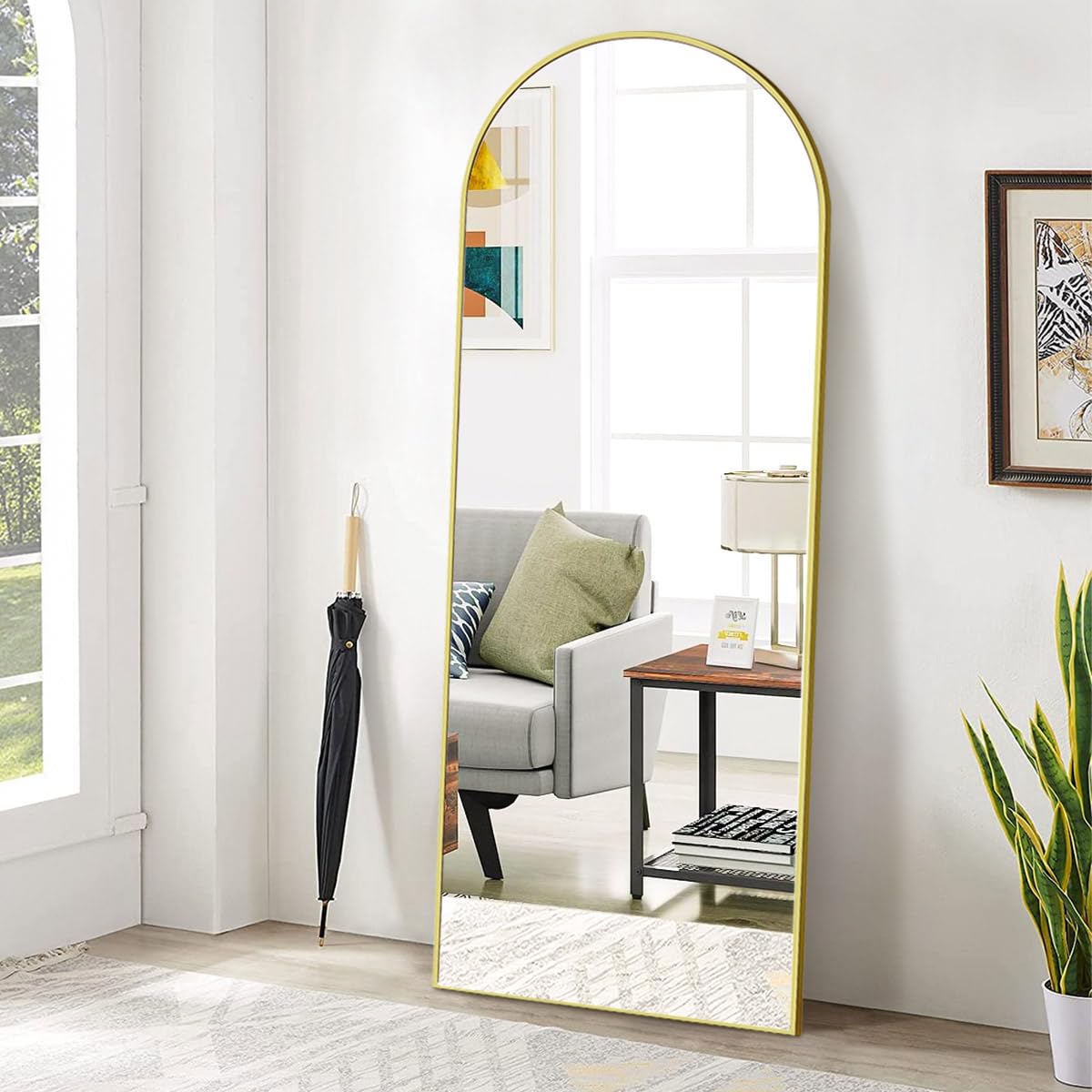 Oglinda Koonmi Arch Full-Body 45x144 cm rama aluminiu aurie