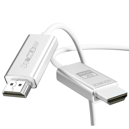 GeoHN.G 10K 8K Fiber Optic HDMI Cable 3.3FT/1M, 48Gbps 8K60Hz Super Flexible HDMI 2.1 Cable eARC HDR10 HDCP 2.2&2.3 Dolby Dynamic HDR Compatible with Blu-ray/Roku TV/PS5/HDTV/SoundBar