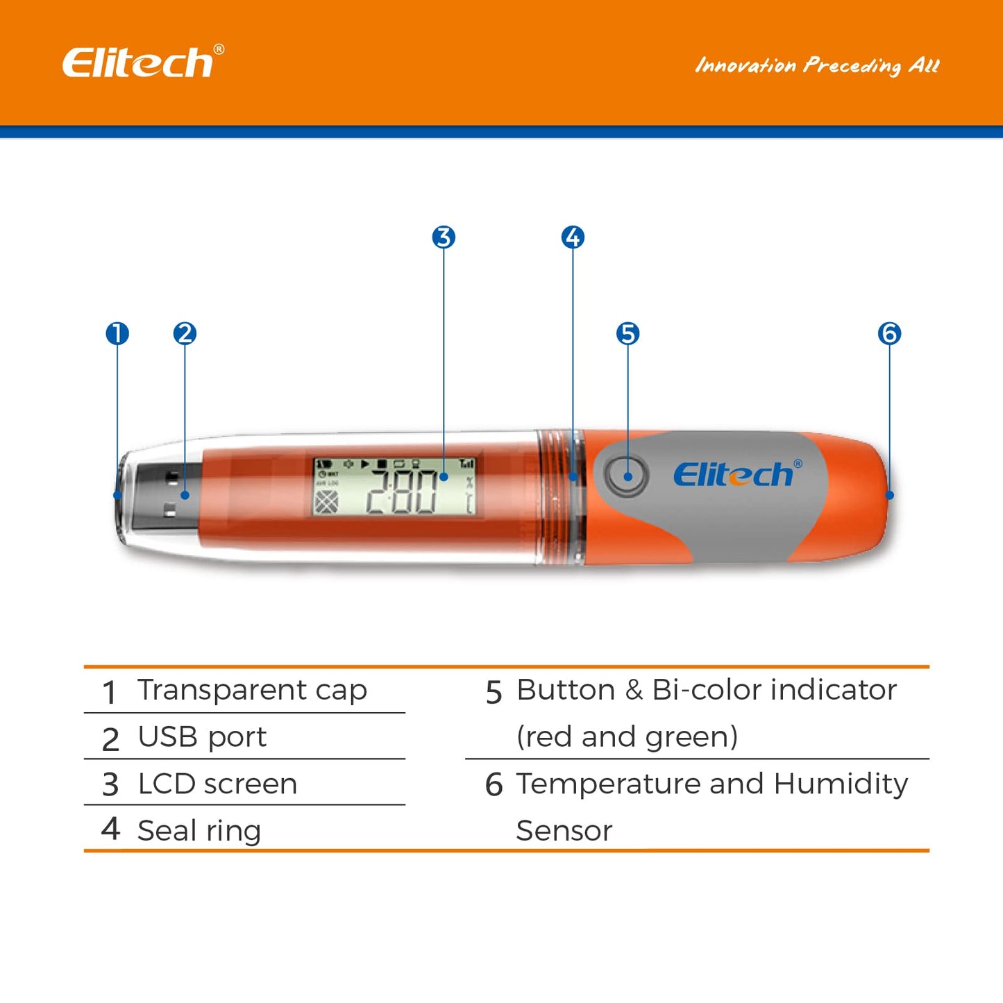 Data logger Elitech RC-51H USB temperatura si umiditate 32000 puncte
