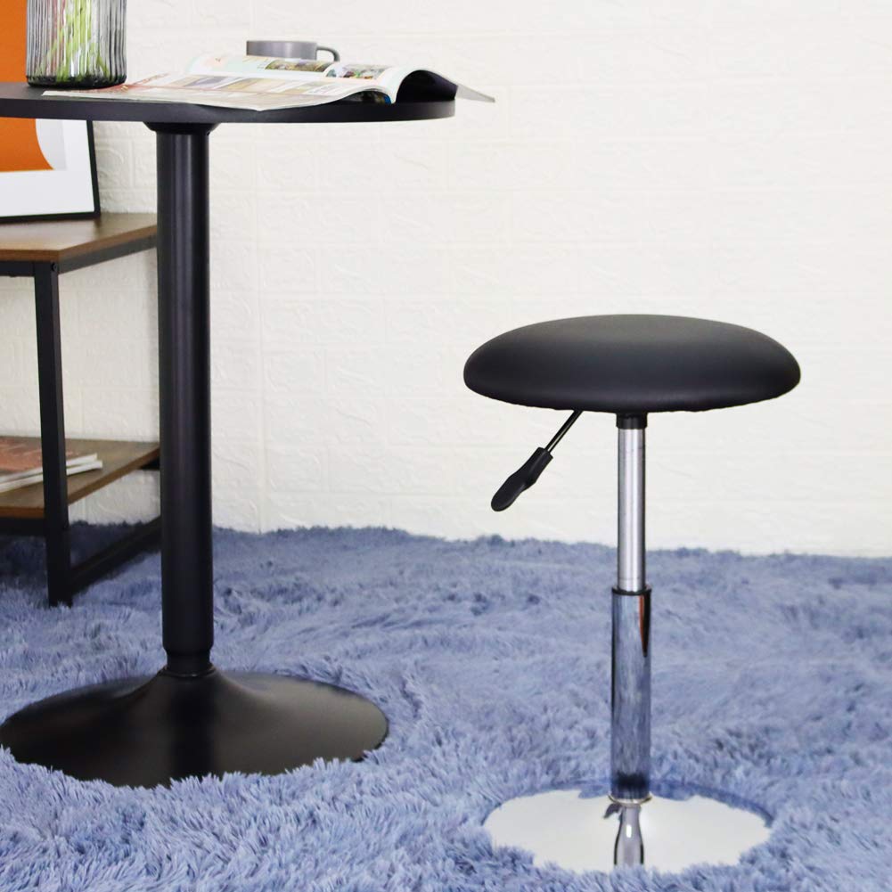 Scaun FURWOO rotund reglabil, PU leather, negru