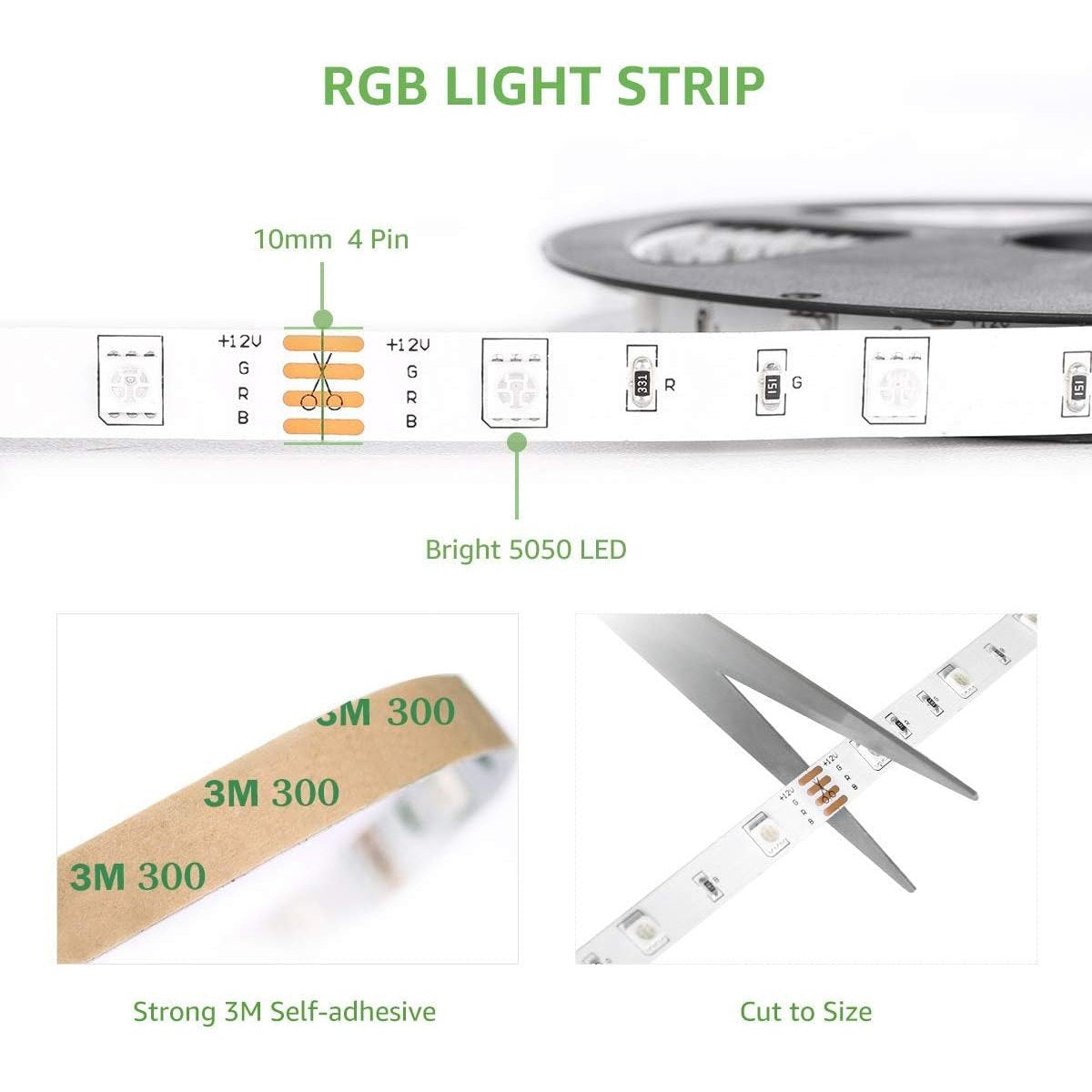 LE LED Strip 15 m, LED Strip, RGB Band, 5050 SMD LED Strips, 12 V, Self-Adhesive Light Strip with 44 Button Remote Control, Flexible LED Strip, LED Fairy Lights for Home, Party, Bar, TV, (2 x 7.5 m)