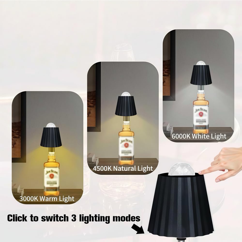 Lampa sticla RIRIDAMAI LED USB C cu proiectie stele, neagra