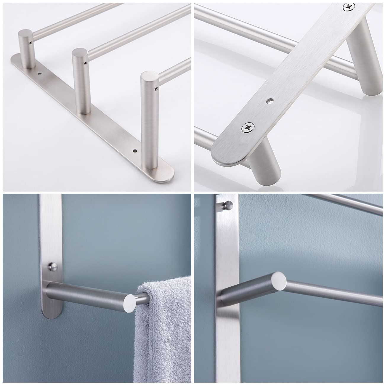 Suport prosoape KES BTH202S75-2 inox 3 niveluri 75 cm perete