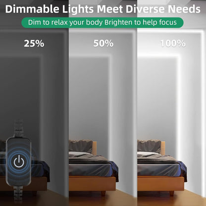 Lamomo LED Strip Light 20M, White Dimmable Neon Light Strip, 24V Waterproof Led Rope Light, 6000K Silicone DIY Flexible Led Lights for Bedroom, Indoor, Outdoor Decor