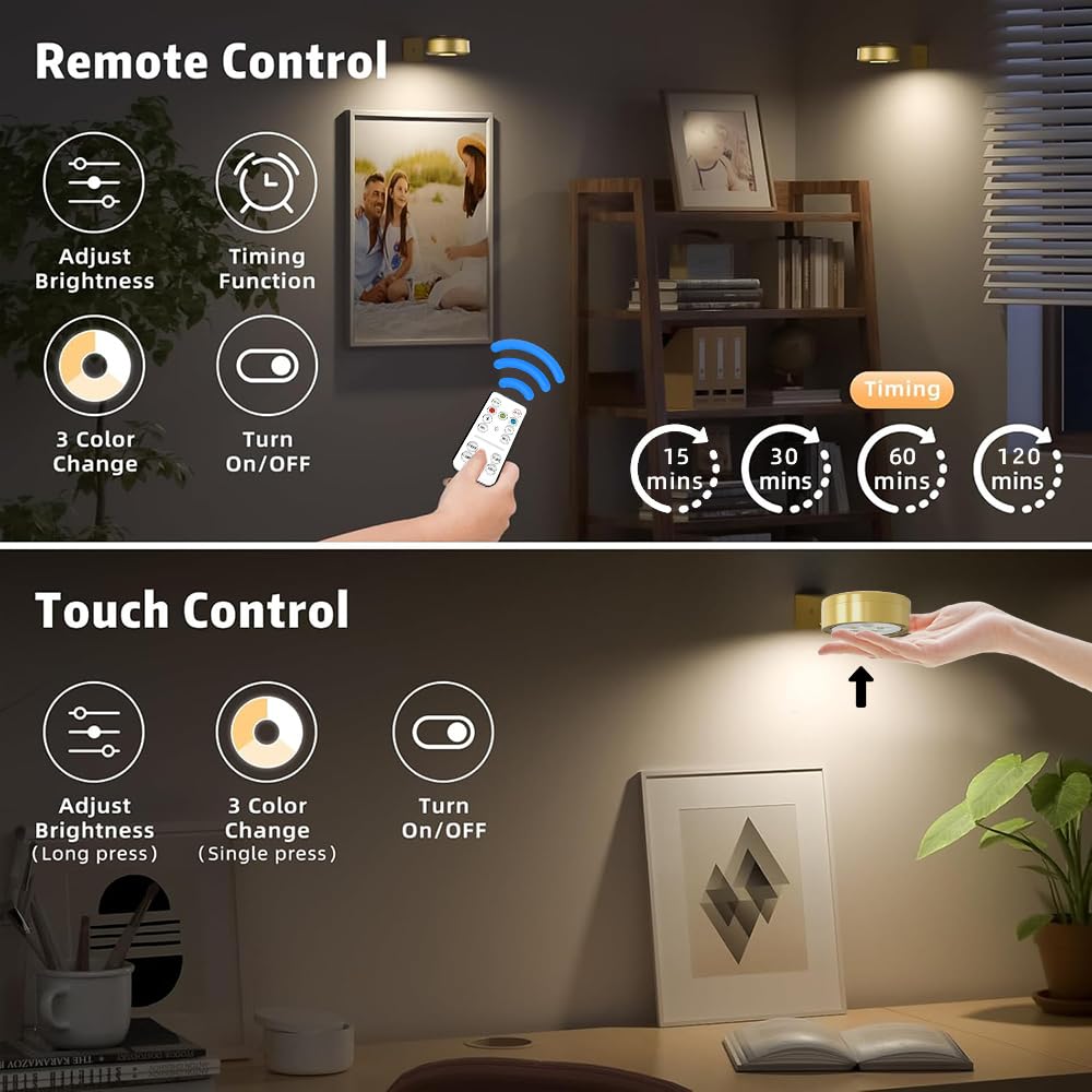 Lampa LED RIRIDAMAI Wireless Painting Lights 3 bucati cu telecomanda
