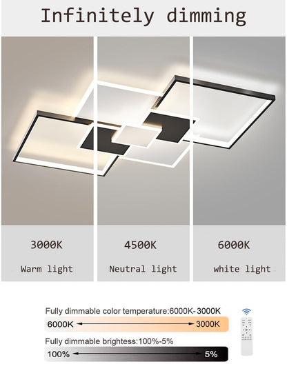 Lampa tavan LED Dimmable White + Black 68W 6800 lm telecomanda