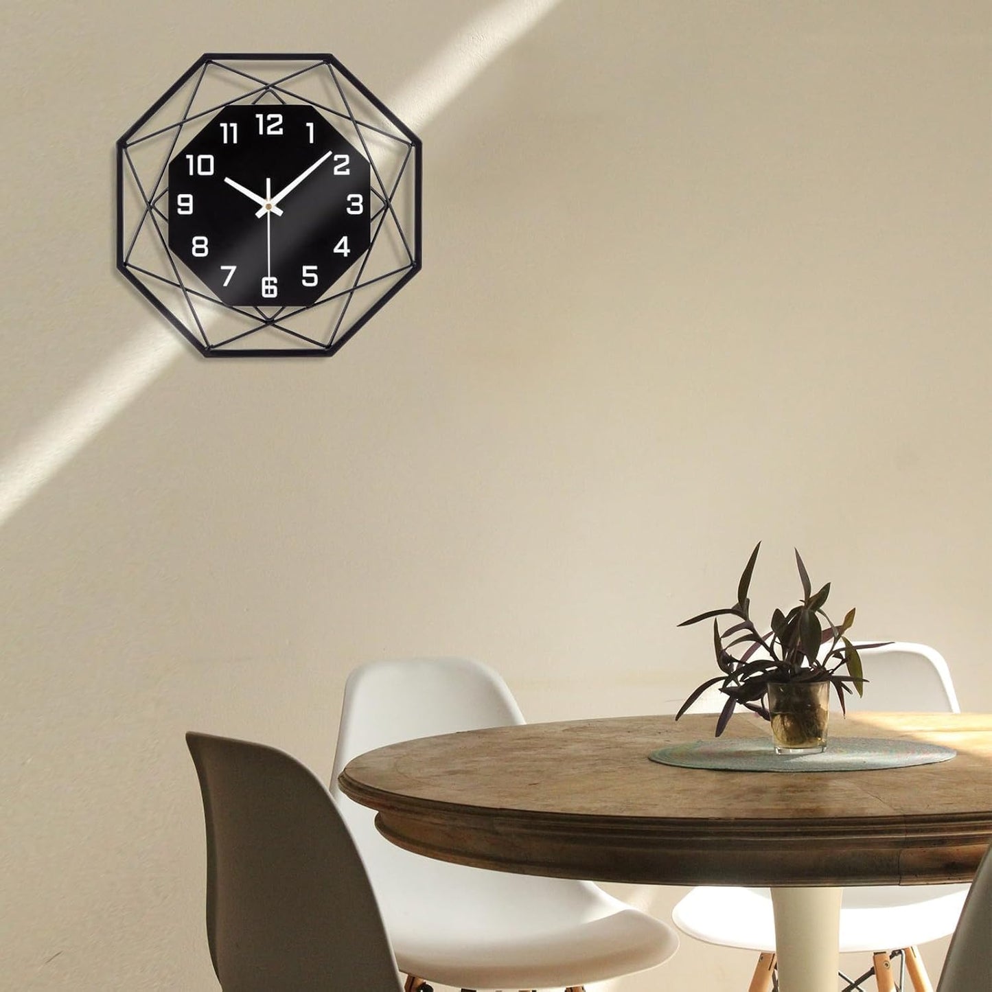 Ceas de perete VIVILINEN 58cm metal negru silentios analog