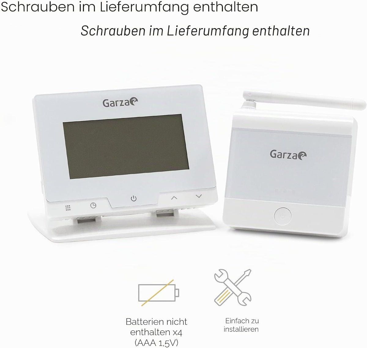Termostat digital wireless programabil Garza pentru centrala si incalzire, alb