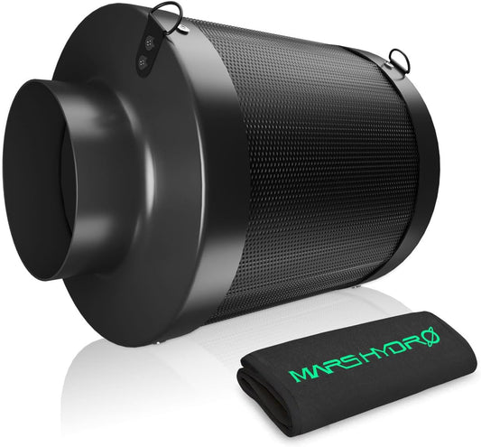 MARS HYDRO Activated Carbon Filter 150 mm, Carbon Filter Odour Control with Australian Activated Carbon, Replaceable Carbon Core Carbon Filter for Pipe Fan, Grow Tent, Includes Pre-Filter
