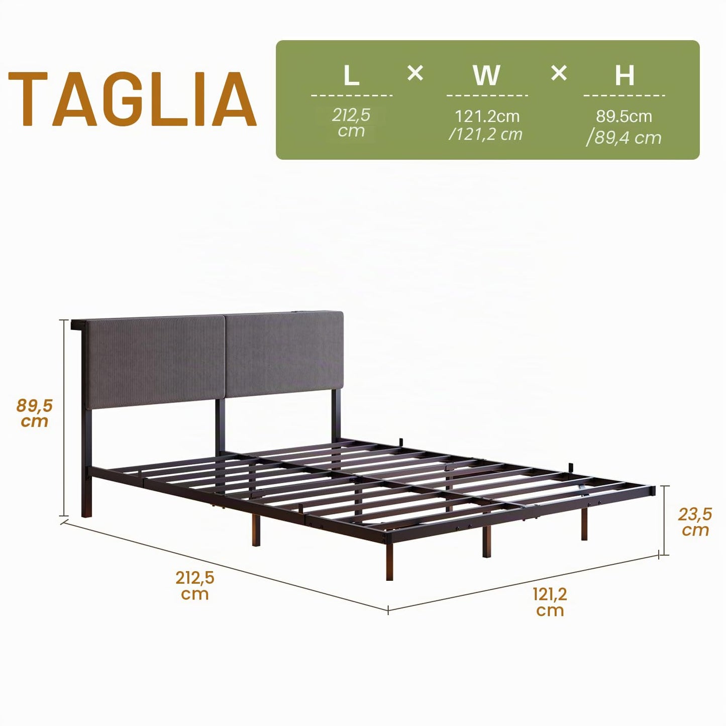 Pat HOMERECOMMEND 120 x 200 cm LED cu statie incarcare si depozitare