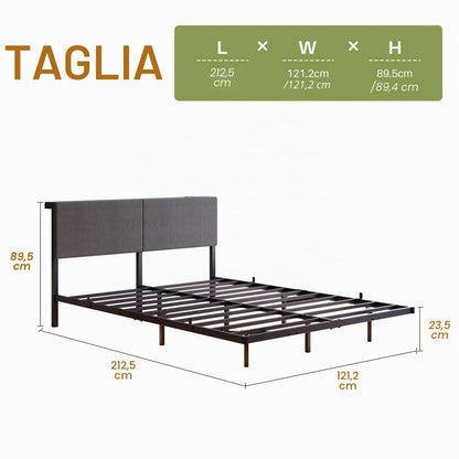 Pat HOMERECOMMEND 120 x 200 cm LED cu statie incarcare si depozitare