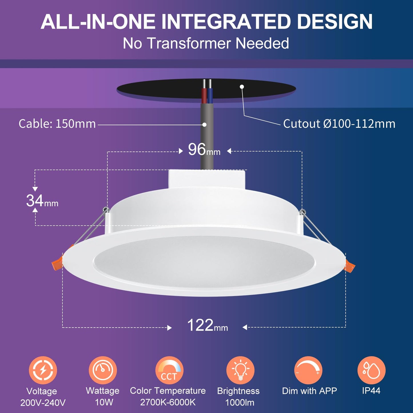 Spot LED DUSKTEC RGB Alexa 10W 1000 lm Bluetooth APP