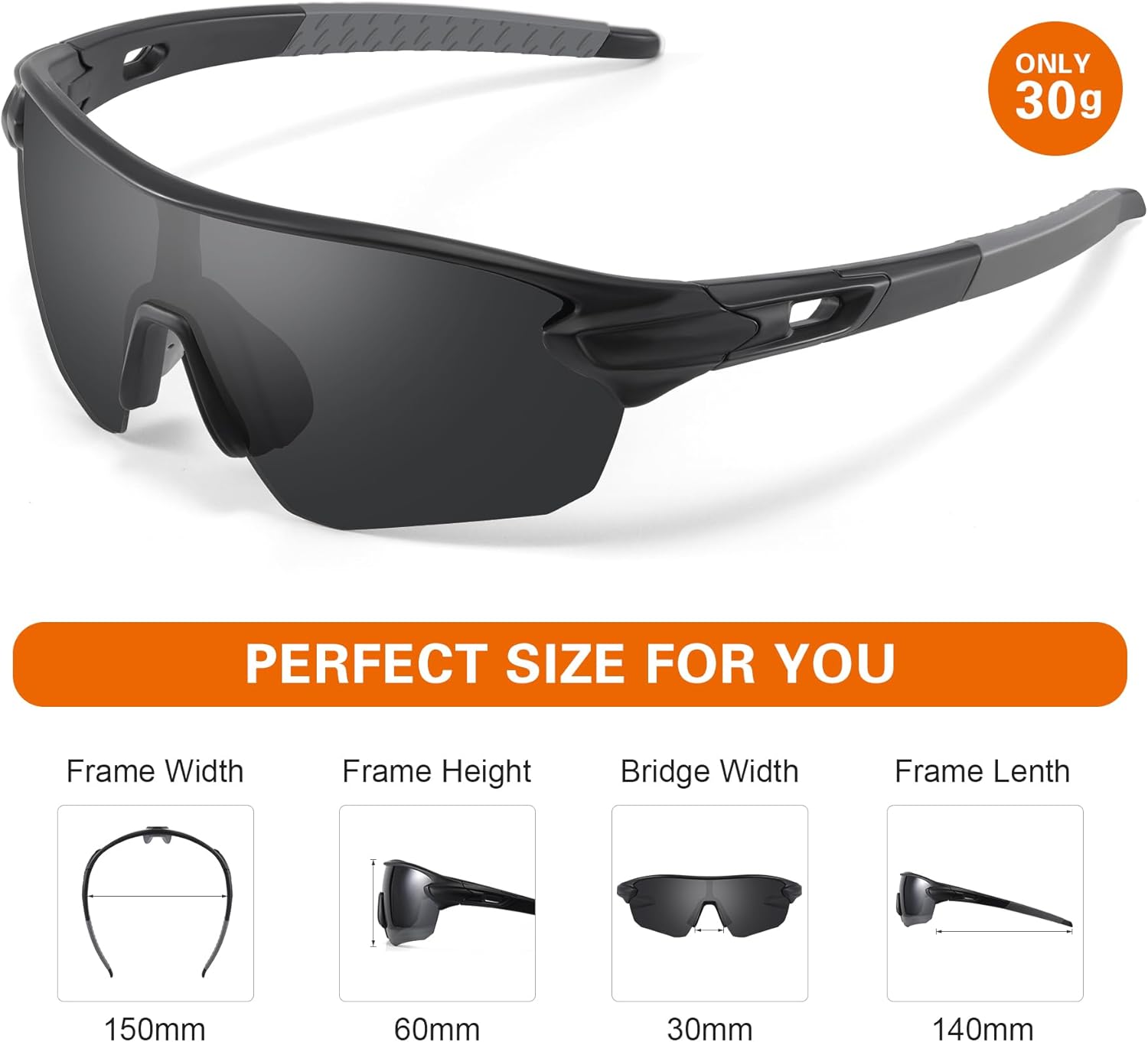 suoso Cycling Glasses-Polarised-Sports Sunglasses-Running Sunglasses-Mens-Womens-Mtb Goggles-Wrap Around Sunglasses-Bike Glasses-For Motorbike Bicycle Skiing Racing