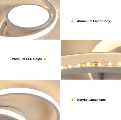 DELIPOP Ceiling Light LED Dimmable with Remote Control / App, 40 W Modern Ceiling Light Round White LED Lamp for Bedroom, Living Room, Kitchen, Dining Room