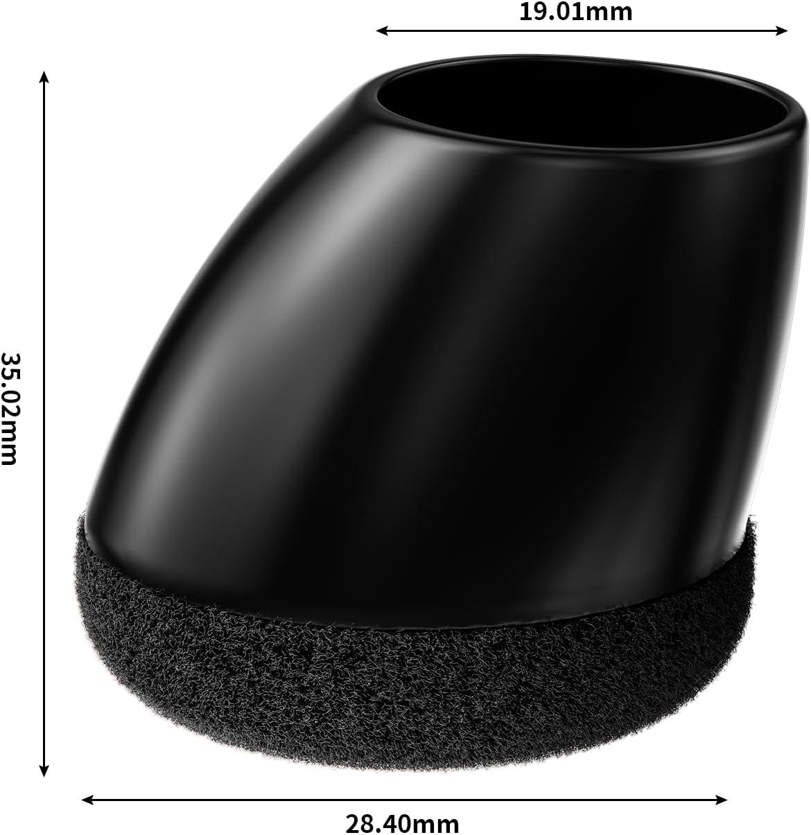 Set 24 capace RCHYFEED din silicon cu pasla pentru picioare de scaun inclinate 15-25°, negre, marimea M (20-26 mm)