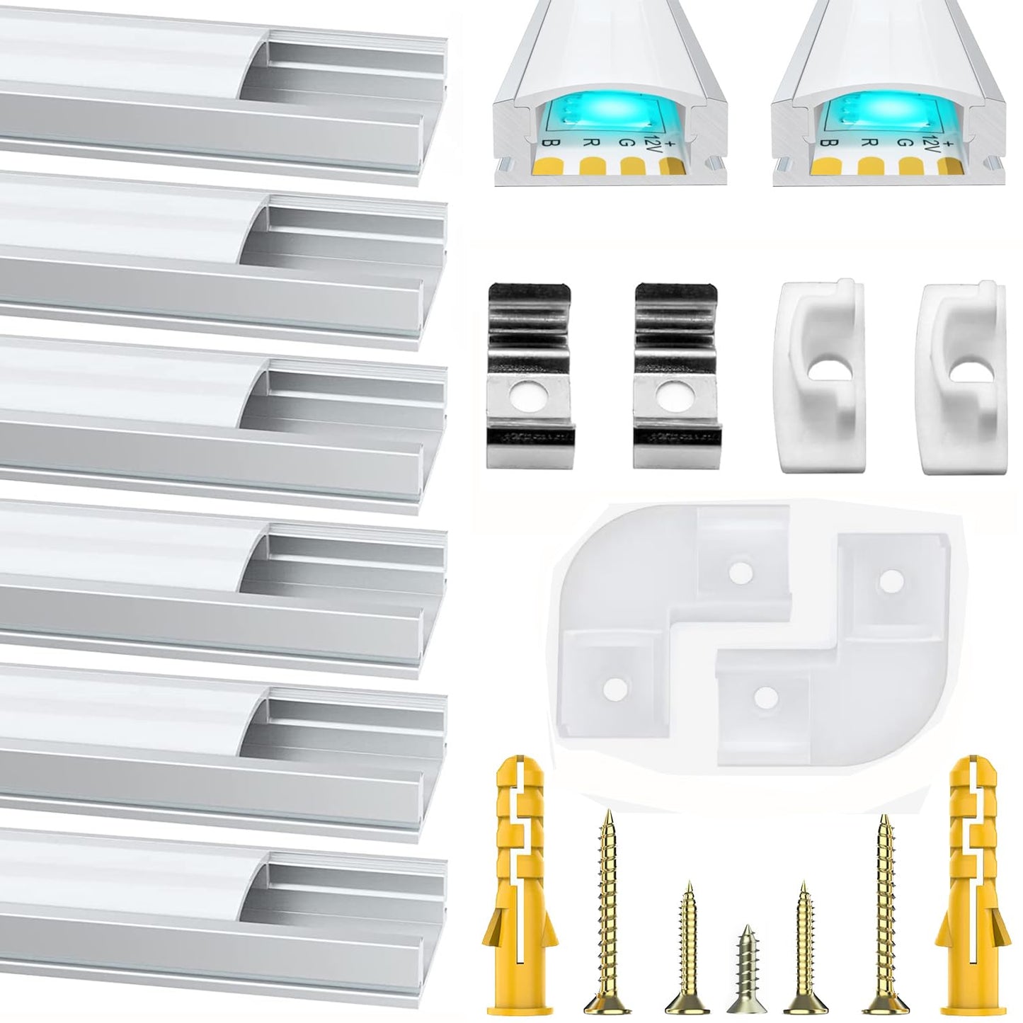 Profil LED Chesbung U-Form 10x1m Aluminiu 12V Alb Cald
