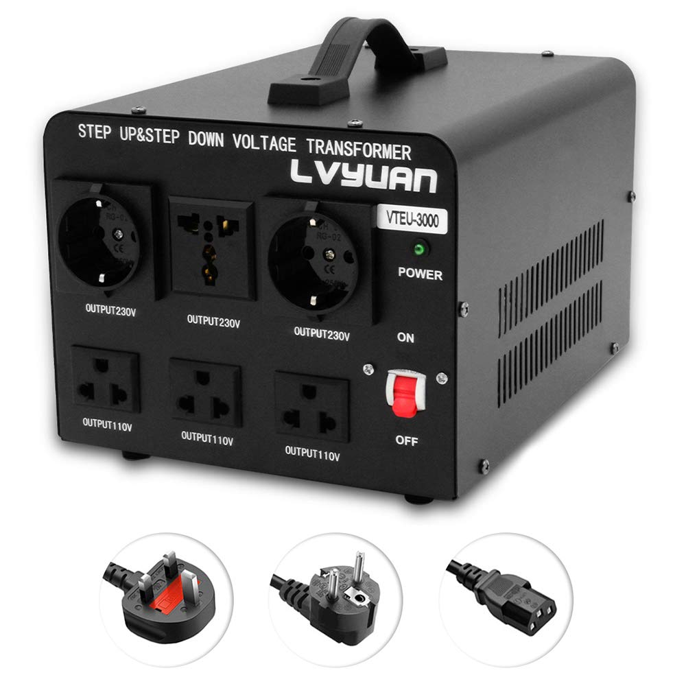 Cantonape Voltage Converter 3000W, 5A, 220V-240V/110V-120V, 3000W, Automatic Voltage Stabiliser