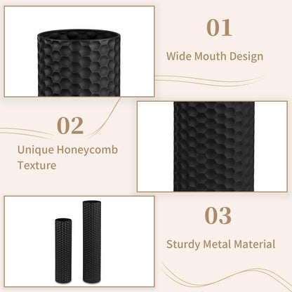 Vaze decorative Sziqiqi Modern Black Floor Vases set 2 metal 7055cm