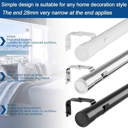 Galerie perdea Venwemong Curtain Poles & Tracks 84-185 cm Argintiu