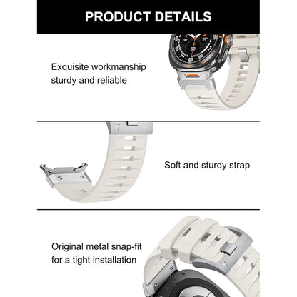 Shesyuki Strap Compatible with Galaxy Watch Ultra 47mm (2024),Waterproof Breathable Replaceable Silicone Strap with Stainless Steel Connector