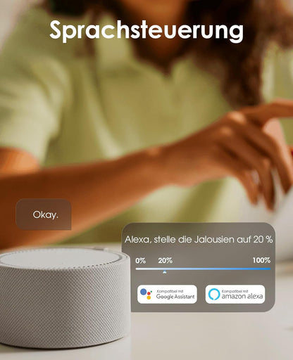 Wlan Rolladenschalter mit Prozentfunktion, Smart Rolladen Zeitschaltuhr Sprachsteuerung, Kompatibel mit Alexa/Google Home/Smart Life, Jalousien Rolladensteuerung Benötigt Nullleiter