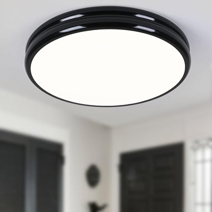 Modern Black LED Ceiling Light, 40cm Round, 36W, 4000K for Kitchen, Bedroom, Living Room, Hall, Bathroom