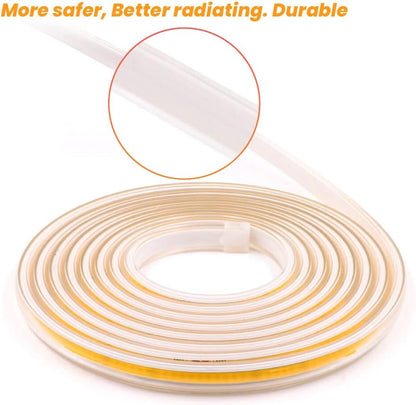 COB LED Strip with Switch, XUNATA 360Leds/m IP65 Waterproof 230V Super Bright Flexible LED Strip Light for Cabinet, Kitchen, Bedroom, Home Decoration DIY (White, 10M)