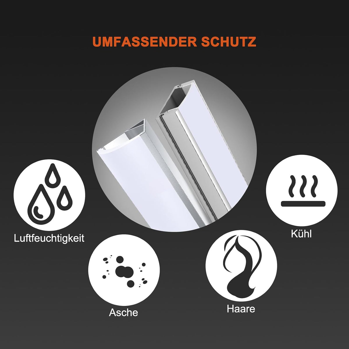 Profil LED din aluminiu HOMMAND in V cu difuzor, set 10 x 1 m, marimea 10 Pack-V Shape