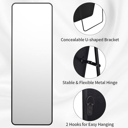 Oglinda Koonmi Full Length 52x161 cm cu rama aluminiu negru