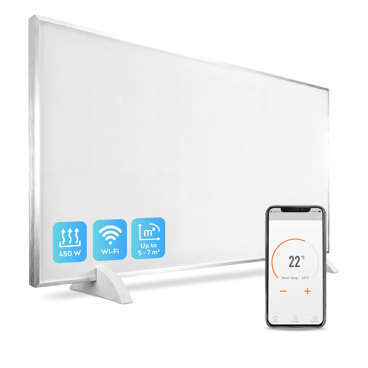 Incalzitor infrarosu Silvergear 3975 450W 90 x 50 cm alb