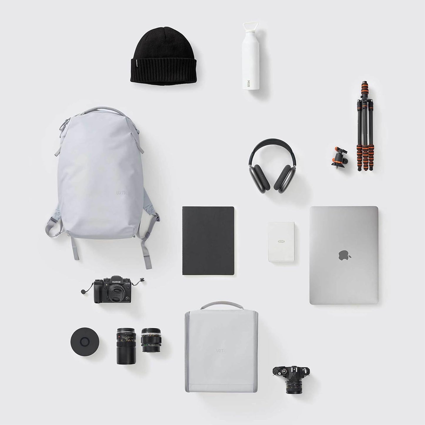 Urth Norite 24L Modular Camera & Laptop Travel Backpack — Water Resistant, Anti-Theft, Recycled Bag for DSLR, 13-16 Inch Laptop in Ash Grey