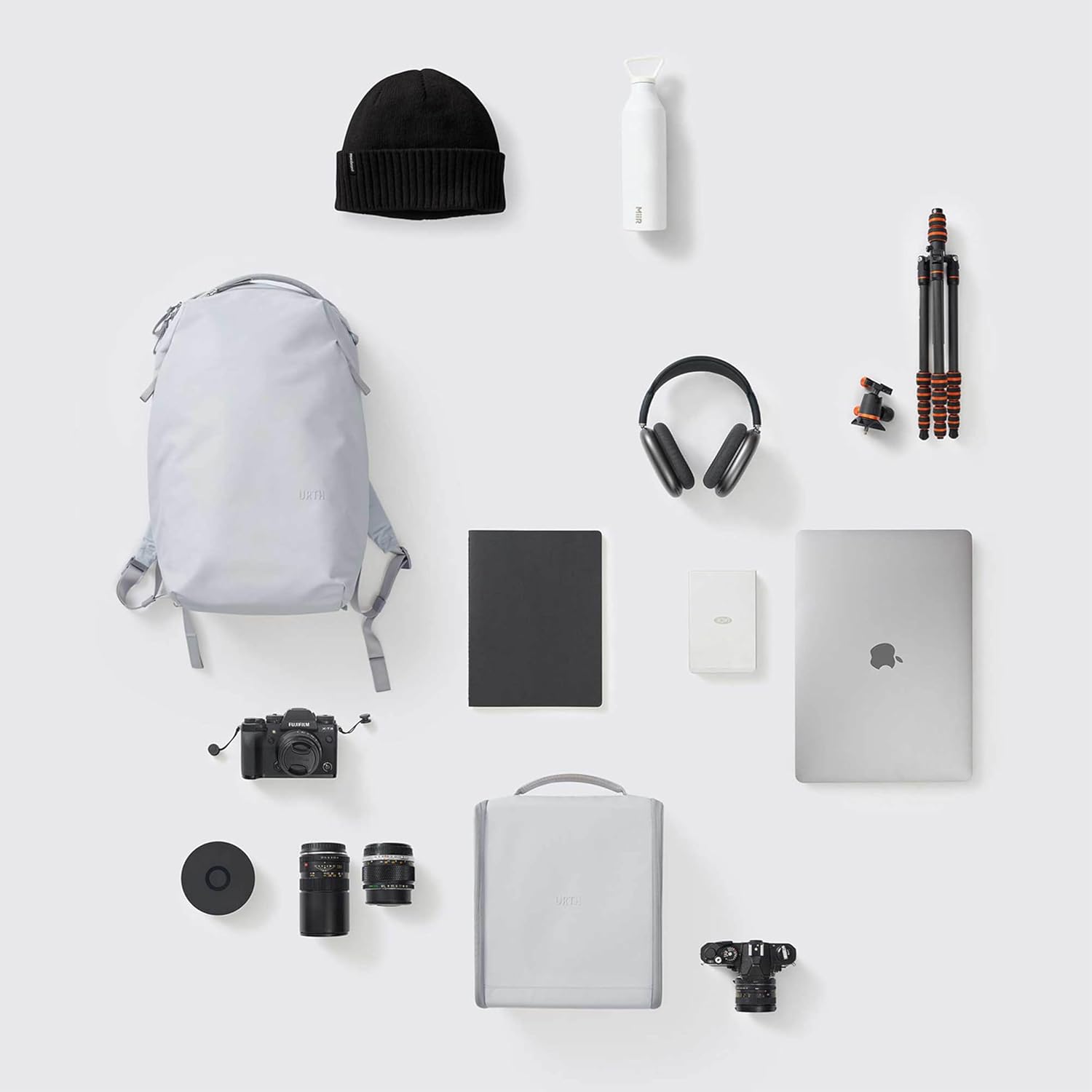 Urth Norite 24L Modular Camera & Laptop Travel Backpack — Water Resistant, Anti-Theft, Recycled Bag for DSLR, 13-16 Inch Laptop in Ash Grey