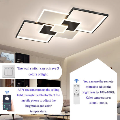 Lampa tavan LED Dimmable White + Black 68W 6800 lm telecomanda