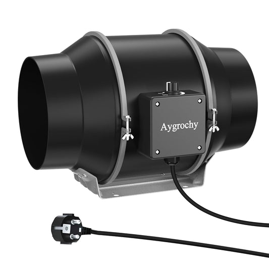 Ventilator tubular ajustabil 125mm Aygrochy EC 416m3/h pentru evacuare fum