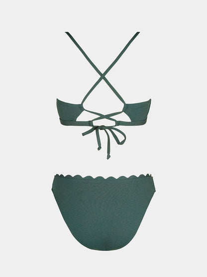 Costum de baie XL - CUPSHE Bikini Set V Neck Spate incrucisat