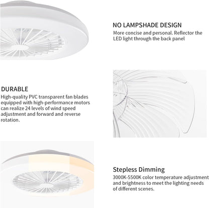 Ventilator tavan BKZO RGB Ceiling Fan cu lampa, control dublu