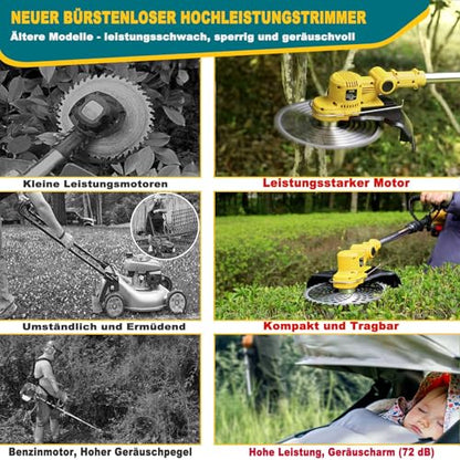 Motocoasa Electrica Trimmer iarba cu acumulator Fiutazge, brushless, 2x4.0Ah, 5 lame