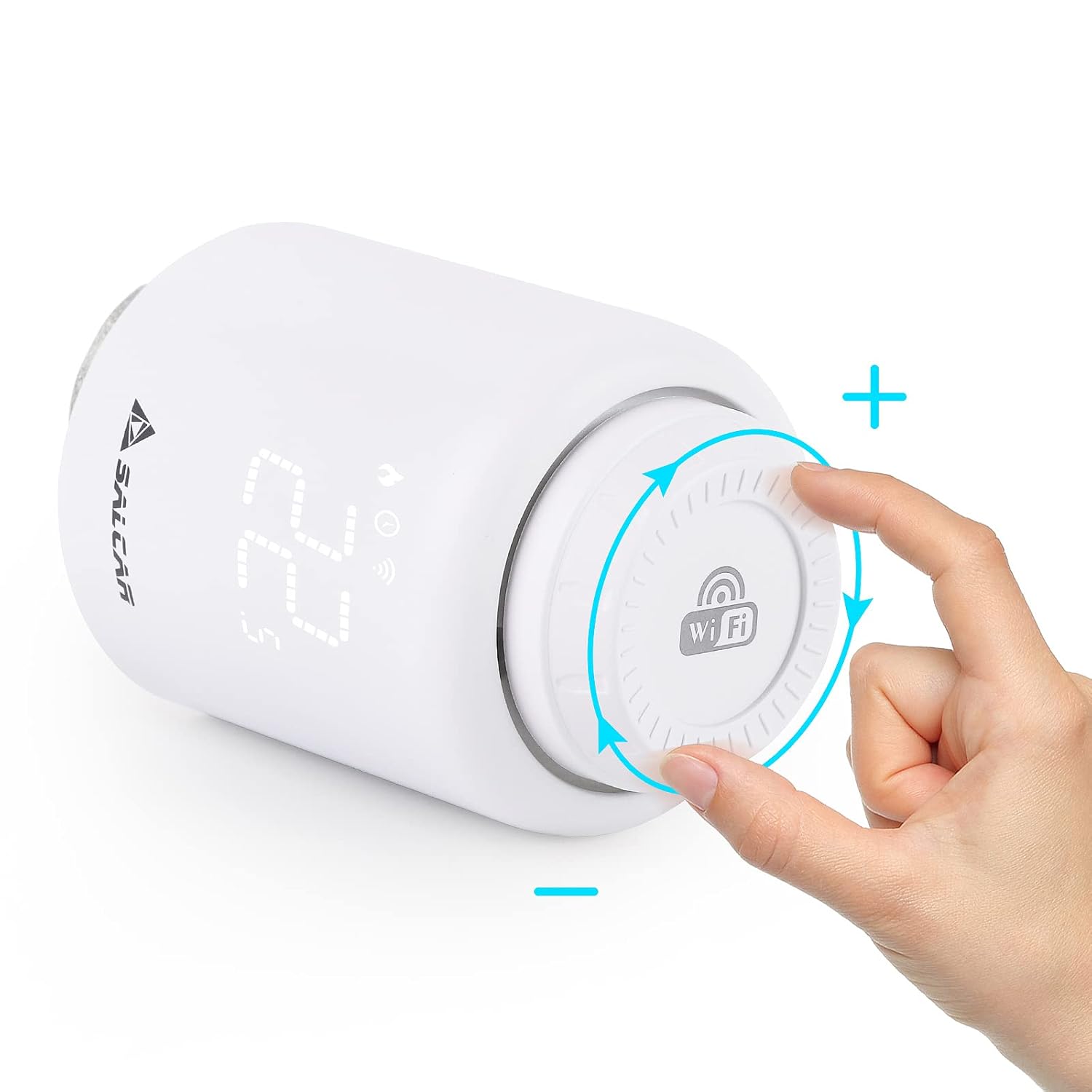 SALCAR Smart Radiator Thermostat WiFi Thermostat Compatible with Amazon Alexa & Google Assistant Programmable Heating Thermostat Tuya Radiator No Gateway Required
