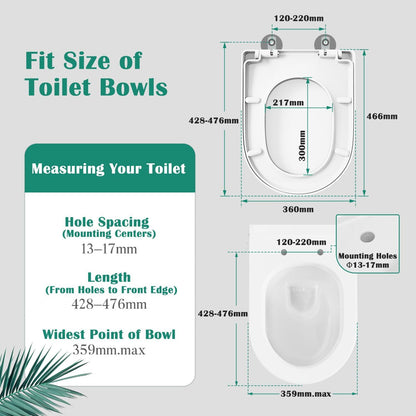 Colac WC STOREMIC D Shape Soft Close PP Alb 46.6 x 36 cm