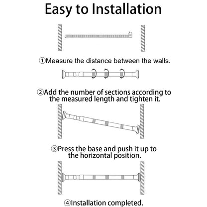 Tija dus Kongming extensibila 60-290 cm otel inoxidabil alb