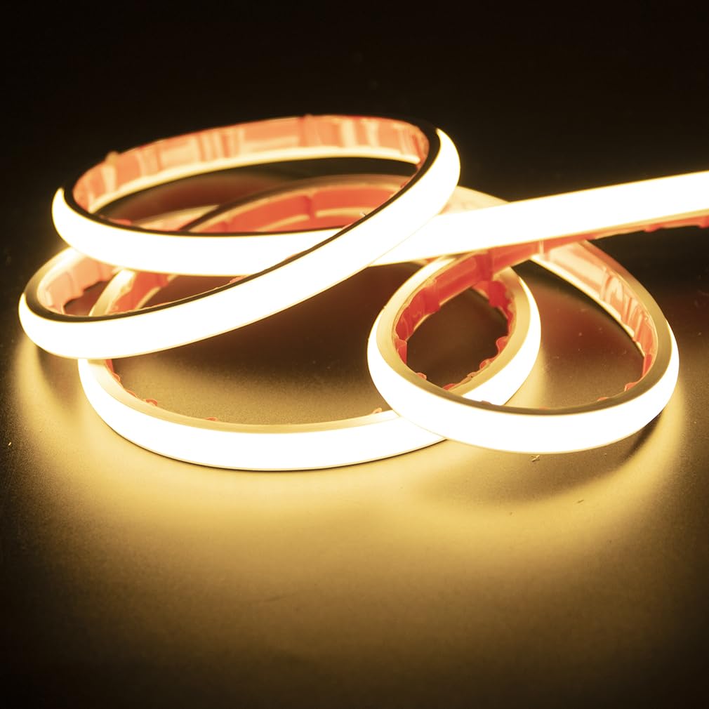 pcning COB LED Strip, 3 Metres, Self-Adhesive Cool White, Waterproof IP67, 3 m LED Strip Light, 230 V, Direct Connection with Plug (Cool White, 3)