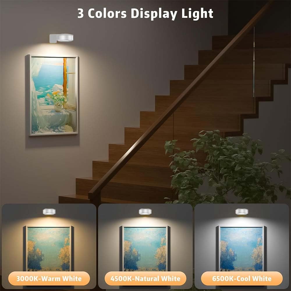 Lampa perete RIRIDAMAI 3 Pcs LED wireless reincarcabila cu telecomanda